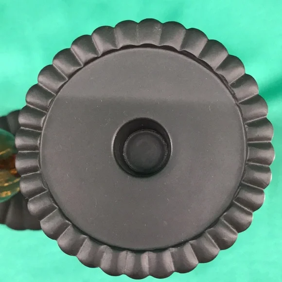 PARTYLITE Global Fusion Taper/Pillar Holder Amber Glass/Black Metal—P8722–(Pair) - Picture 8 of 11